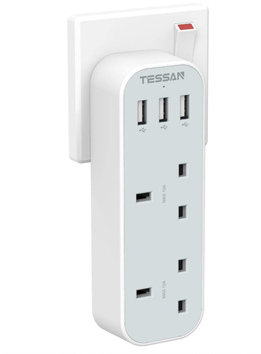 Double plug adaptor with usb - double,