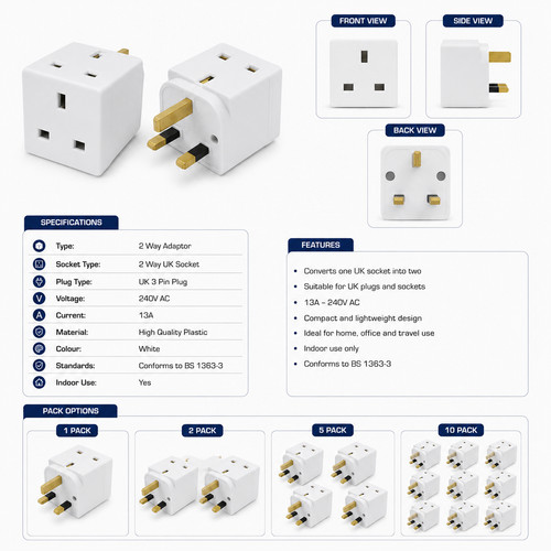 Way pin adapter - 2, socket