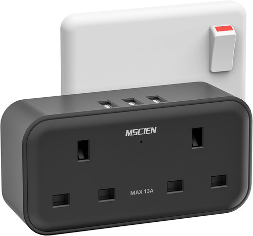 Double plug adapter with - 3, usb