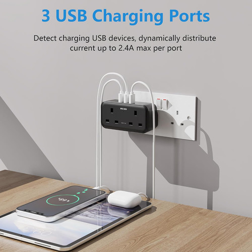 Double plug adapter - plug, with