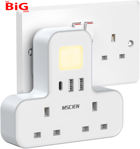 Double plug adaptor with usb - double,