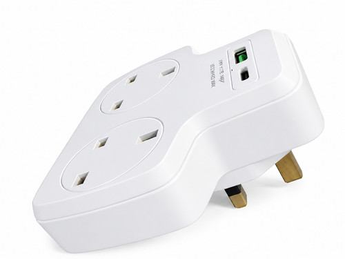 Double plug adapter - plug, with