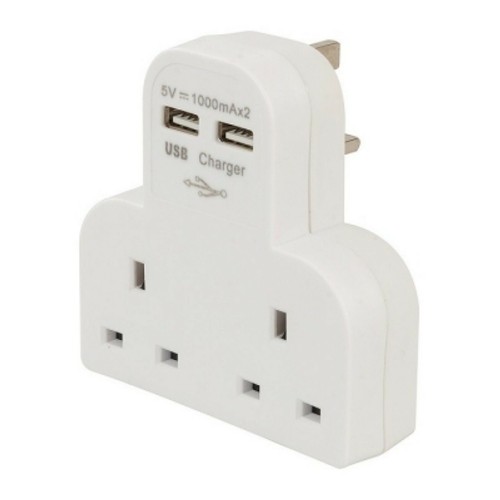 Gang wall socket 13a plug - ,