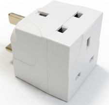 2 Way 3 Pin UK Plug Adapter
