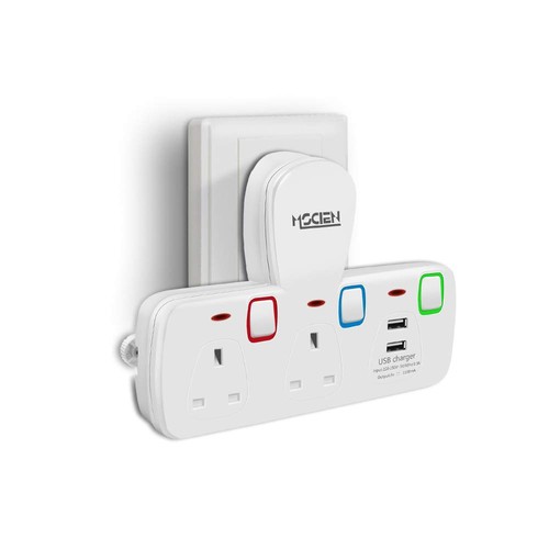 Double plug adapter with - double,