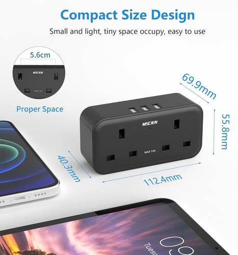 Mscien double plug adapter - mscien,