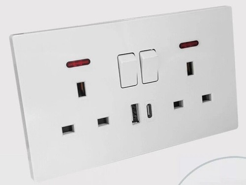 Double 13a wall plug socket - uk,