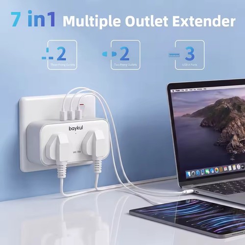 Baykul double plug adapter - baykul,