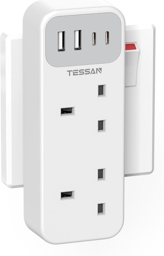 Tessan double plug adapter - tessan,
