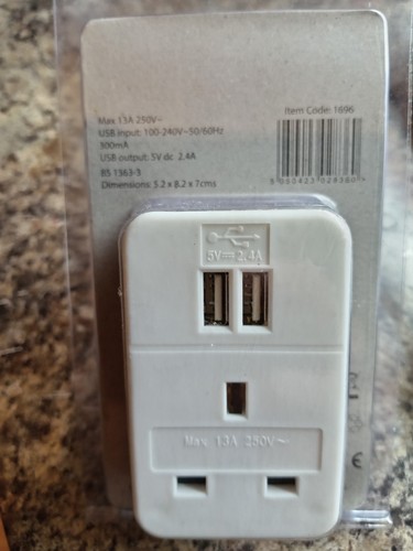 13amp socket adaptor plug with - socket,