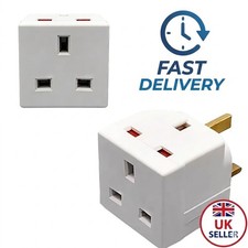 2 WAY 3 PIN ADAPTOR 13A DOUBLE