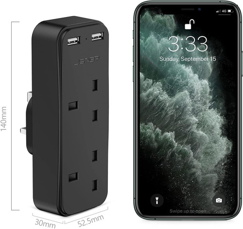 Double plug adapter with - plug,