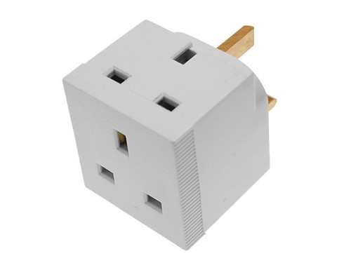 Way double socket - uk, adapter
